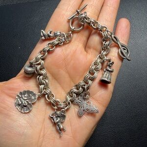 Vintage Sterling Silver Charm Bracelet